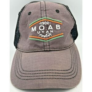 MOAB UTAH Cap Hat 1902 Snapback Trucker Adjustable Mesh Back Prairie Mountain